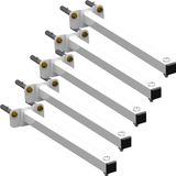 05 Suportes Refletor Base Reta Braço 60 Cm 5 Cjts - Branco