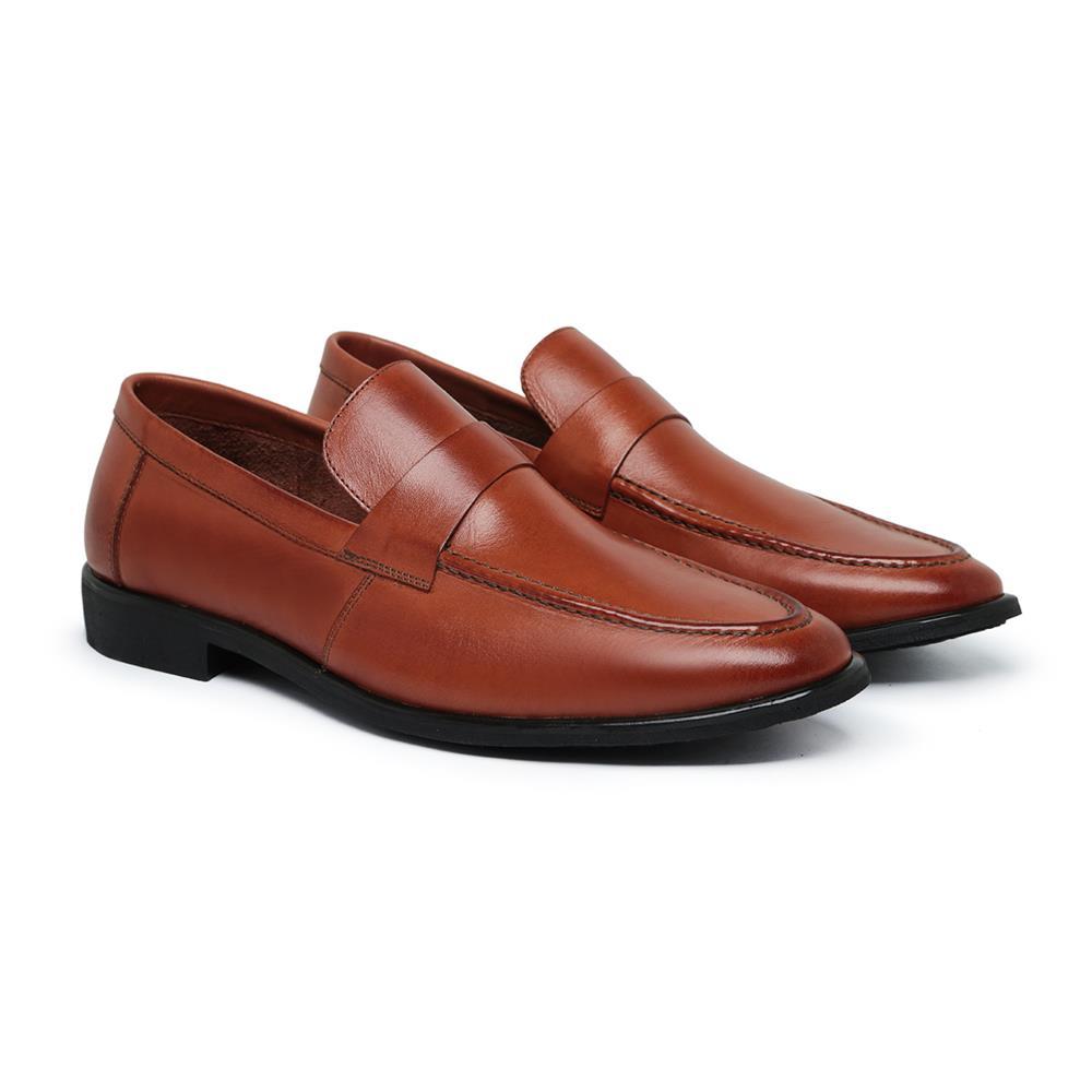 Sapato Masculino Social Couro Loafer Calce Fácil Moderno  Caramelo 41