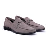 Sapato Masculino Social Couro Loafer Bico Redondo Estilo  Cinza 42