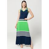 Vestido Longo Listrado Verde | Pau A Pique Verde - Xl