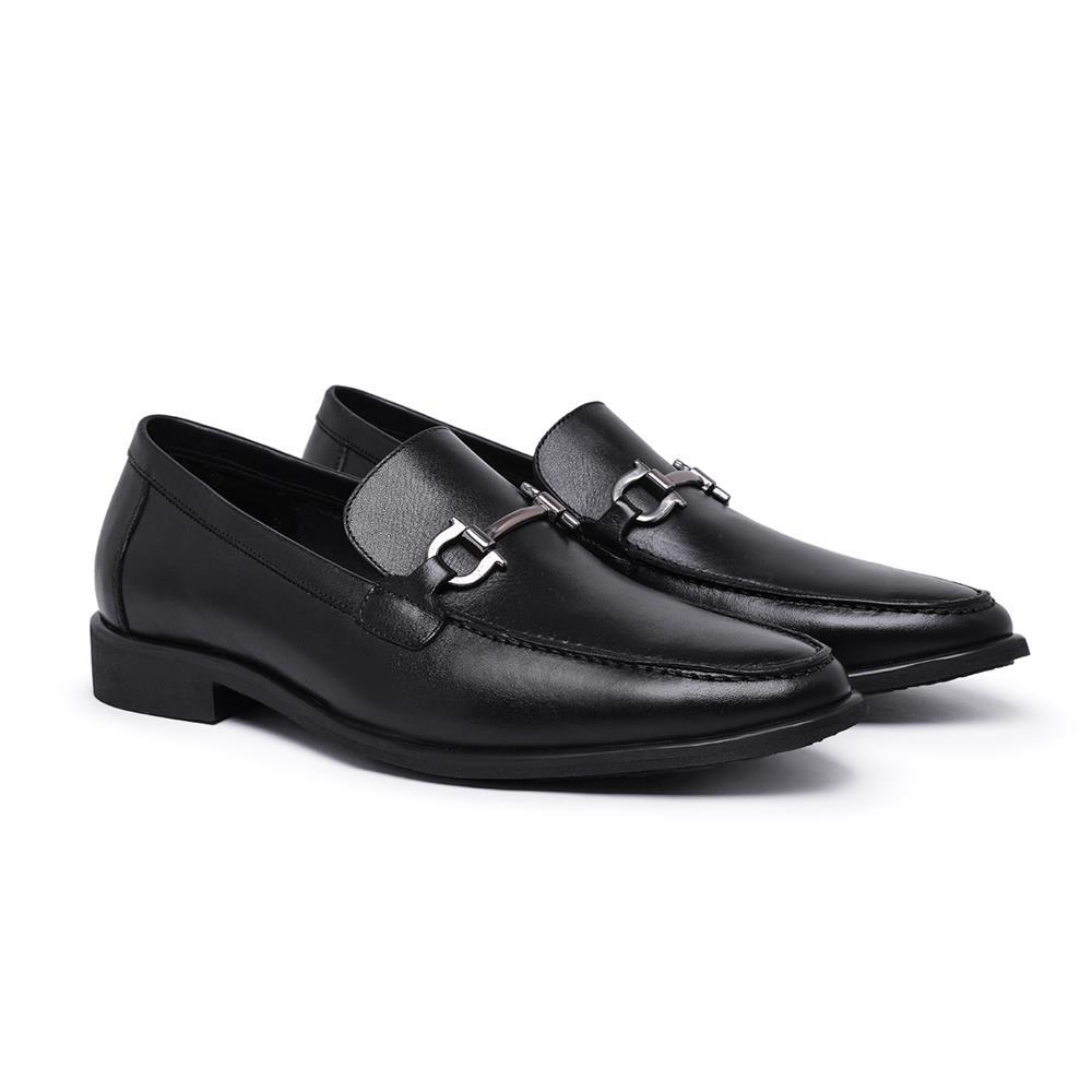 Sapato Masculino Social Couro Loafer Calce Fácil Estilo  Preto 45