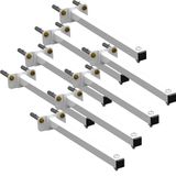 08 Suportes Refletor Base Reta Braço 70 Cm 8 Cjts - Branco