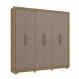 Guarda-roupa Casal Kappesberg 6 Portas 2 Gavetas Marrom Cinza - Cb02m569