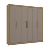 Guarda-roupa Casal Kappesberg 6 Portas 2 Gavetas Marrom Cinza - M569