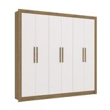 Guarda-roupa Casal Kappesberg 6 Portas 2 Gavetas Marrom Branco - M569br