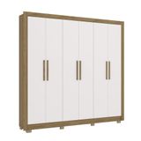 Guarda-roupa Casal Kappesberg 6 Portas 2 Gavetas Marrom Branco - Cb02m569