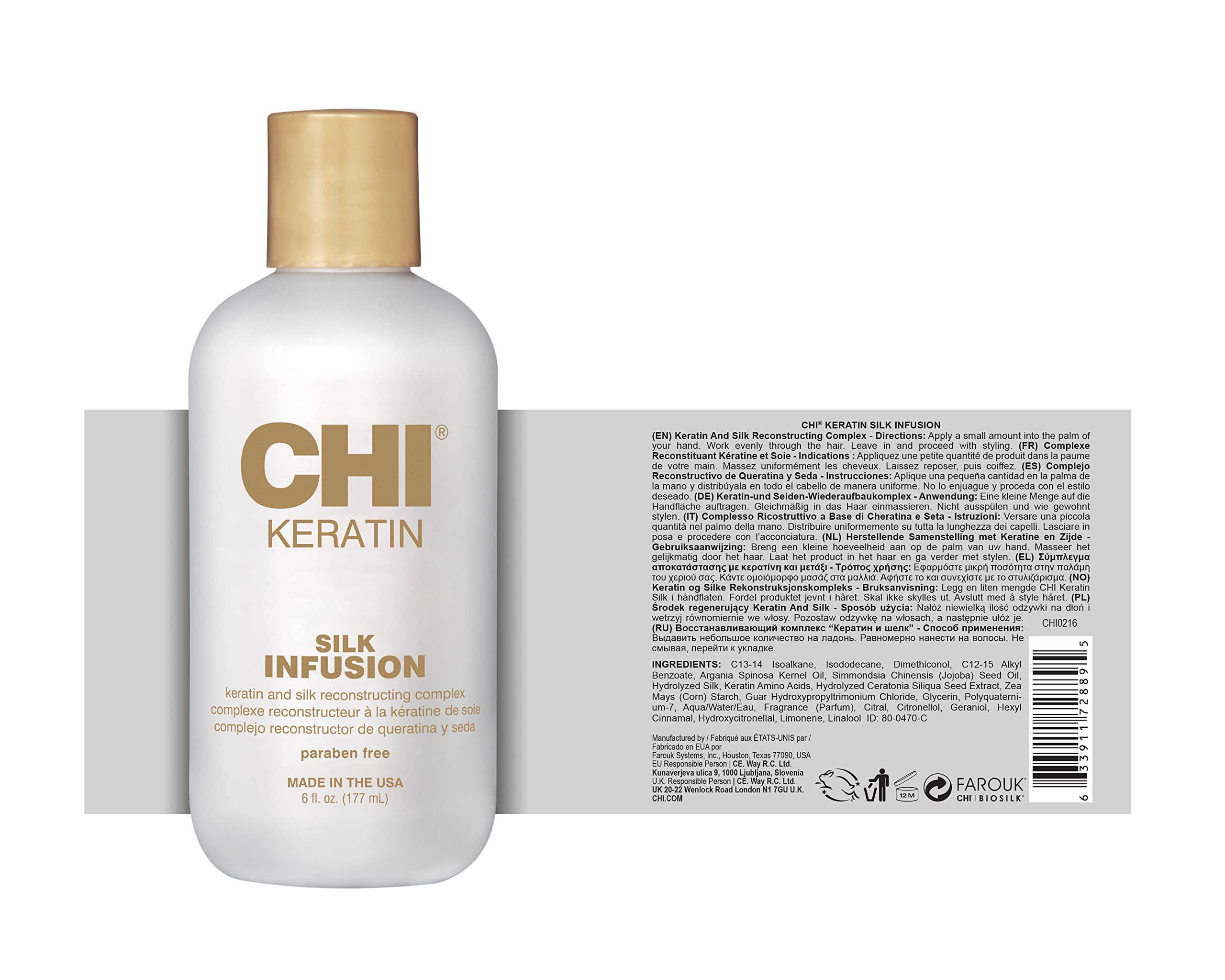 Serum Chi Keratin Silk Infusion Para Cabelos 177ml