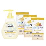 Kit Sabonete Líquido Baby Dove Hidratação Glicerinada 200ml + 3 Refil De 180ml Cada