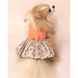 Pet Vestido Tricoline Floral com Sarja Rosa Puro Algodão - Petisco