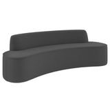 Sofá 5 Lugares Para Sala De Estar Living 300cm Koane D06 Veludo Cinza - Mpozenato