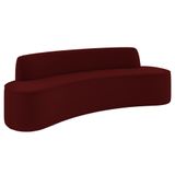 Sofá 3 Lugares Para Sala De Estar Living 210cm Koane D06 Veludo Bordô - Mpozenato