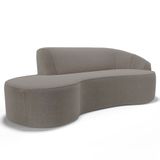 Sofá Living  3 Lugares 260cm Braço Direito Mozart D06 Bouclê Bege Escuro - Mpozenato