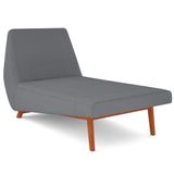 Chaise Longue Divã 155cm Pés Madeira Liz D06 Bouclê Cinza - Mpozenato