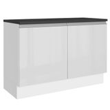 Balcão De Pia Cozinha 100% Mdf 120 Cm 2 Portas Branco Acordes Madesa