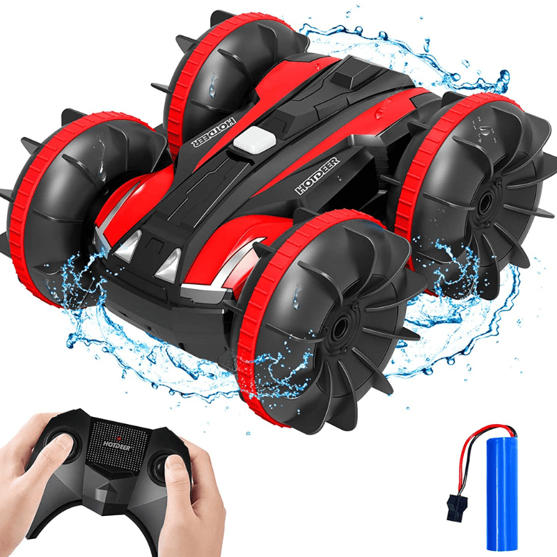 Carro De Controle Remoto - 2.4ghz Anfíbio 4wd Stunt Rc Cars Para Crianças Presentes Brinquedos De Piscina De Água Para