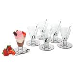 Kit Para Servir Sorvete Sobremesas 6 Conjuntos Taça De Vidro Multiuso Milk Shake Doces Salada De Fruta