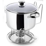 Rechaud Inox Banho Maria Bowl Embutido Buffet 6 Peças 5,8 Litros Alta Qualidade Servir Pratos Quente