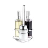 Galheteiro De Vidro Spray Base Inox Kit Saleiro Vinagre Azeite Galheta Vinagreiro Azeiteiro Conjunto Temperar Saladax