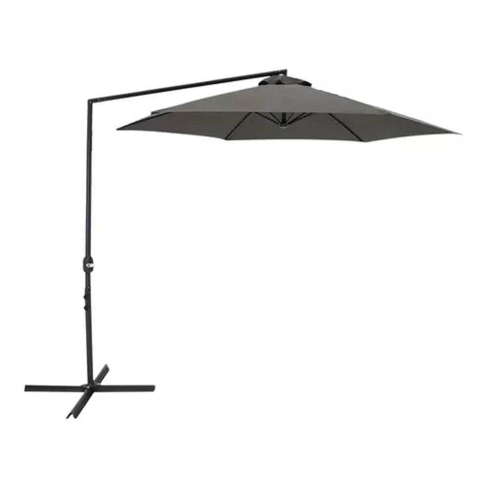 ( Cores ) Ombrellone Suspenso 3 Metros  Diâmetro Com Manivela Verde Belfix - Cinza