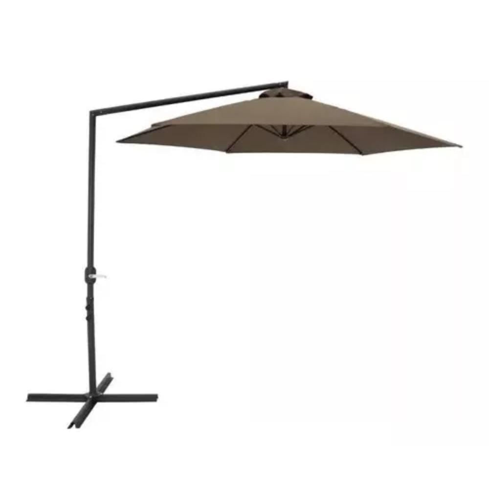 ( Cores ) Ombrellone Suspenso 3 Metros  Diâmetro Com Manivela Verde Belfix-marrom