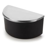 Saleiro De Mesa Bancada Cozinha Grande 1 Kg Tampa Inox Corpo Preto Organizador Porta Sal Temperos