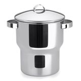 Panela Cuscuzeira De Indução Grande Aço Inox 3 Litros Aparelho Cuscuz Fogão Elétrico Indução Convencional Fervedor Legumes No Vapor Forma Inox