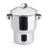 Cuscuzeira Panela Para Cuscuz De Aço Inox 1,3 Litros Funciona Em Fogão De Indução Fervedor Com Alças Cuscus Forma Inox