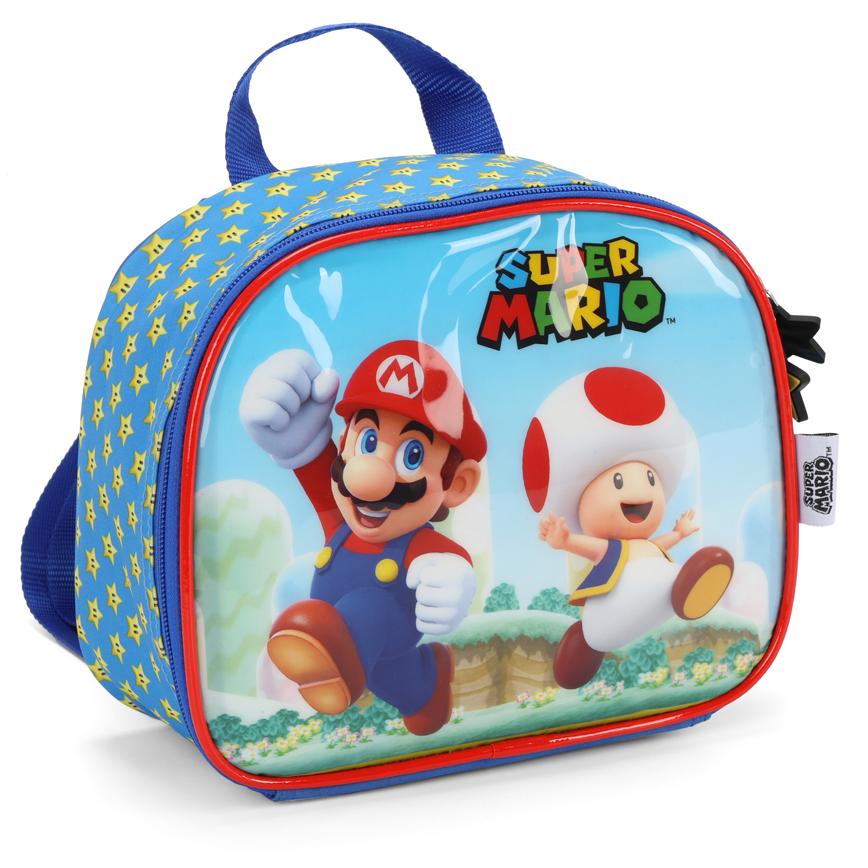 Lancheira Escolar Luxcel Super Mario Azul