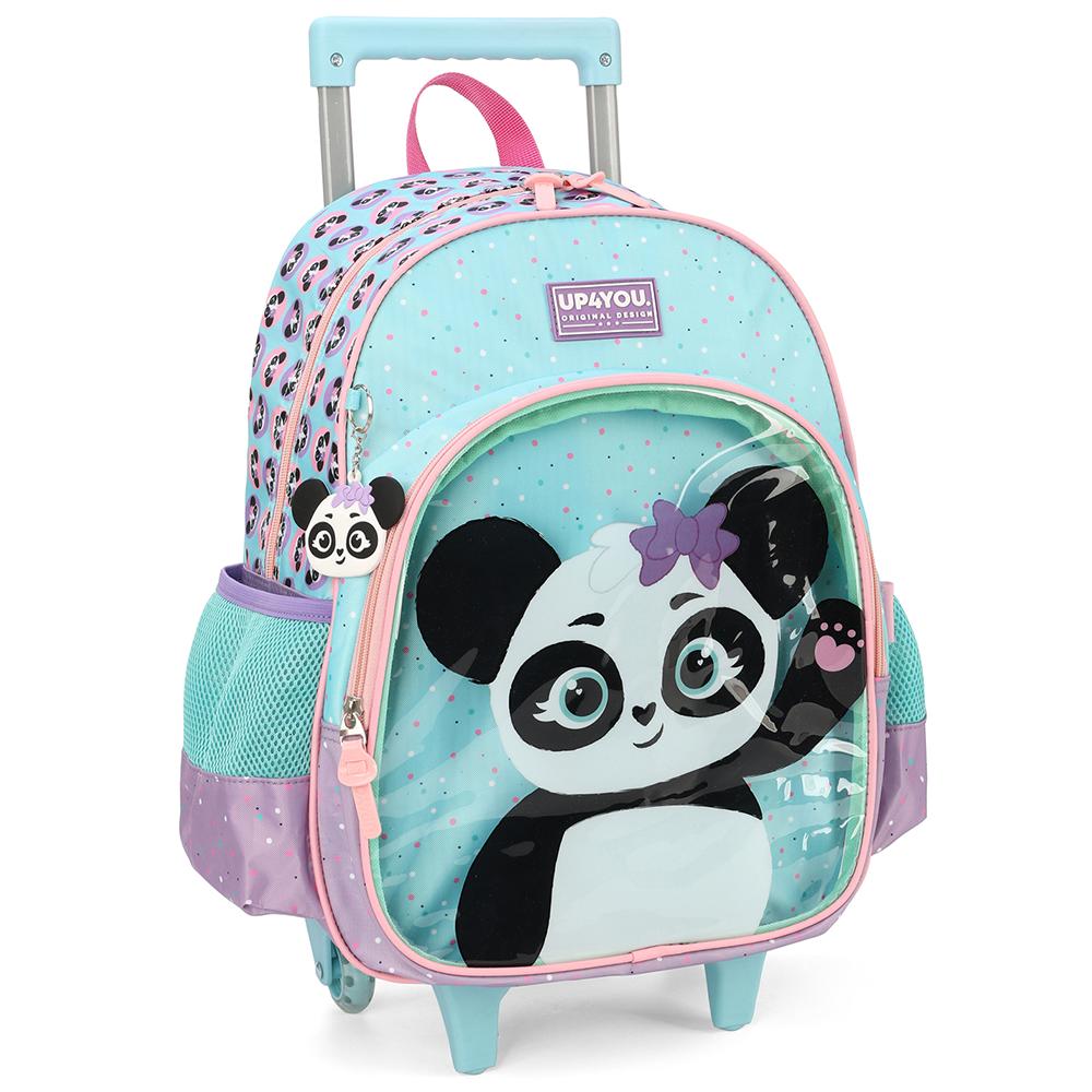 Mochila De Rodinhas Sem Alça Luxcel Up4you Panda Verde