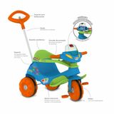 Triciclo Infantil Passeio E Pedal Velobaby G2 Azul Bandeirante