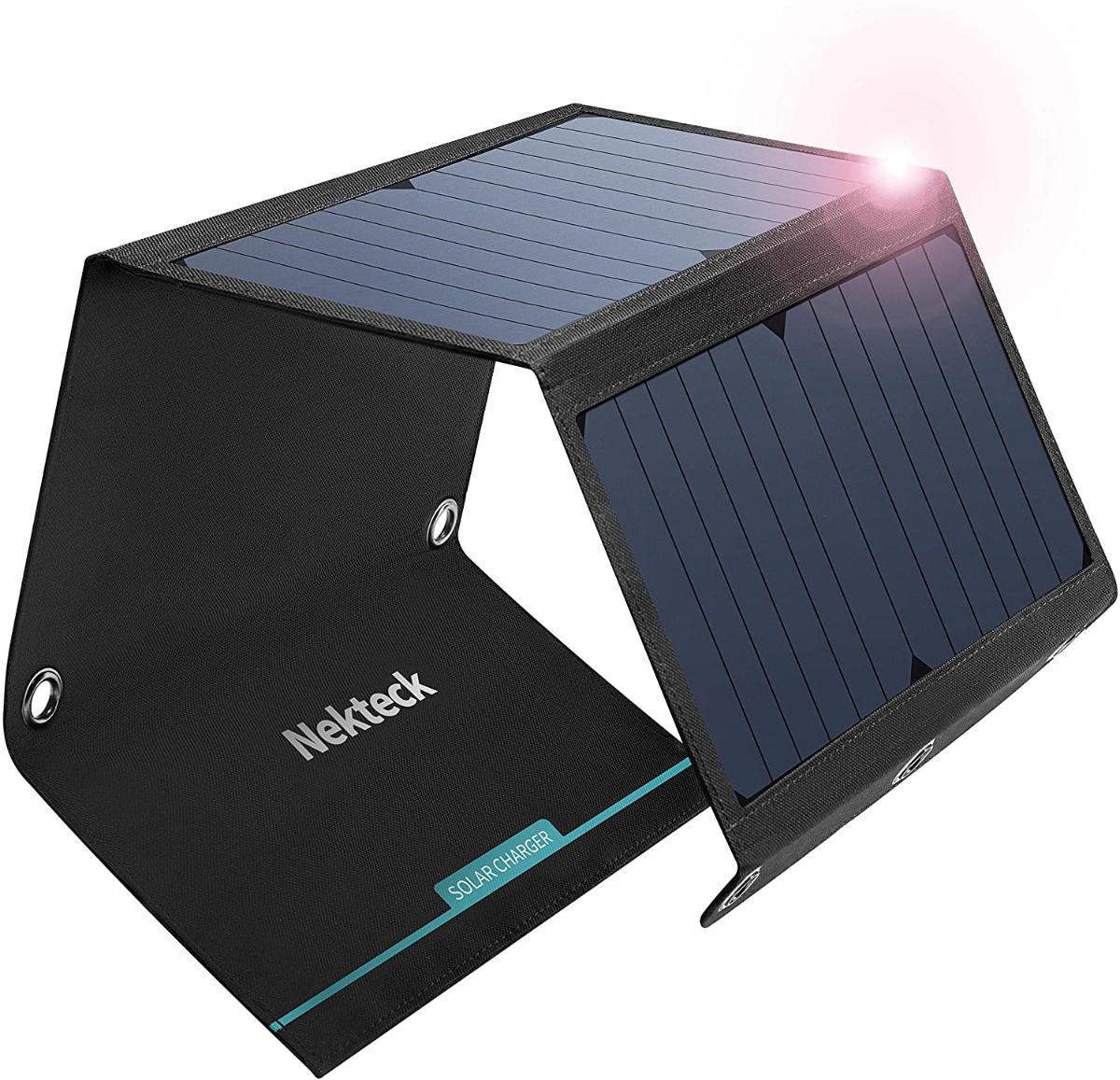 Nekteck Painel Solar carregador solar portátil c saídas USB à prva d1água IPX4 21W 12V 1 unidade