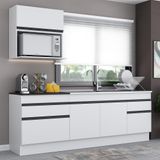 Armário De Cozinha Compacta Com Rodapé Veneza Multimóveis Mp2110.964 Branco/preto