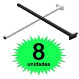 08 Suportes Refletor Fachada Banner Braço 50cm  08 Cj - Preto