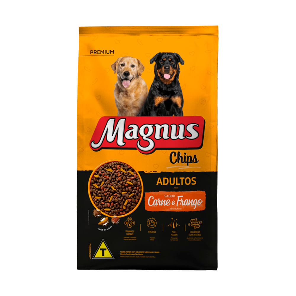 Ração Magnus Chips Cães Adultos Carne/frango 20kg