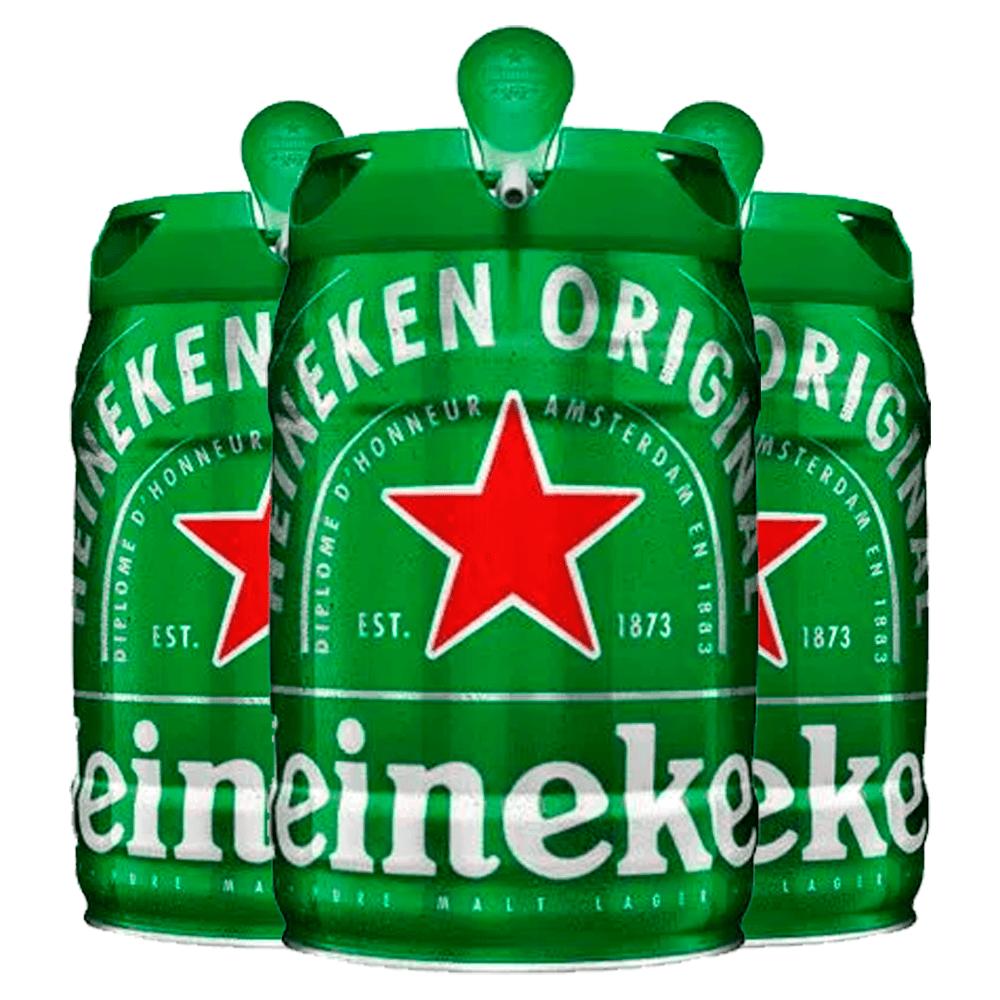 Kit Cerveja Com 3 Barris Chopp Heineken 5l