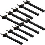 10 Suportes Refletor Base Reta Braço 40 Cm 10 Cjts - Preto