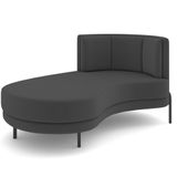 Chaise Longue Divã 164cm Braço Esquerdo Logus D06 Veludo Cinza - Mpozenato