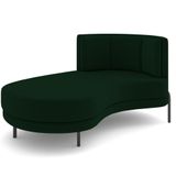 Chaise Longue Divã 164cm Braço Esquerdo Logus D06 Veludo Verde - Mpozenato