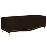 Calçadeira Baú Queen 160cm Imperial J02 Corano Marrom Escuro - Mpozenato