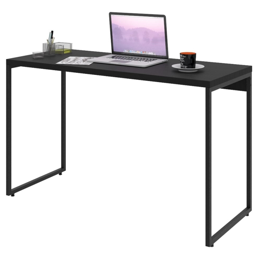 Mesa De Escritório Escrivaninha 120cm Dynamica Industrial C08 Preto Ônix - Mpozenato