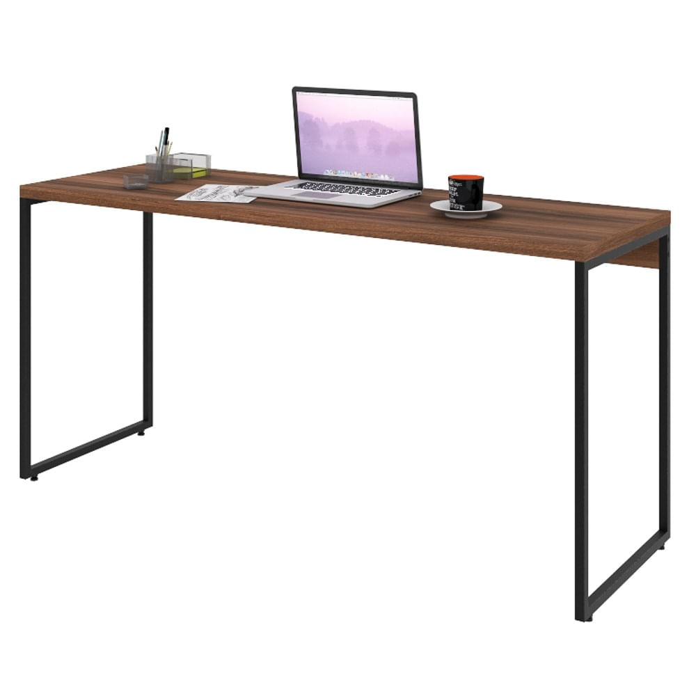 Mesa De Escritório Escrivaninha 150cm Dynamica Industrial C08 Nogal - Mpozenato