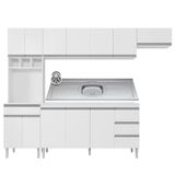 Cozinha Modulada 5 Peças Balcão Com Pia 160cm Andréia Branco - Ajl Móveis