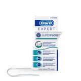 Fio dental Oral-B SuperFloss 50un desenvolvido para remoção eficaz da placa bacteriana