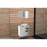 Conjunto De Banheiro Armário C/ Espelho Bn3602 80cm E Balcão Suspenso Bn3605 S/ Cuba Pia 60cm Cor Branco - Tecno Mobili