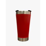 Copo Térmico Inox Tampa Abridor Cerveja Gelada Cores 502ml - Vermelho