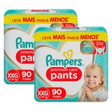 Kit Fralda Calça Pampers XXG Premium Care Pants Jumbo 180 Unidades