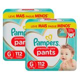 Kit Fralda Calça Pampers G Premium Care Pants Jumbo 224 Unidades