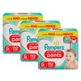 Kit Fralda Calça Pampers G Premium Care Pants Jumbo 336 Unidades