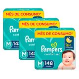 Fralda Descartável Infantil Pampers Confort Sec M 444 Unidades