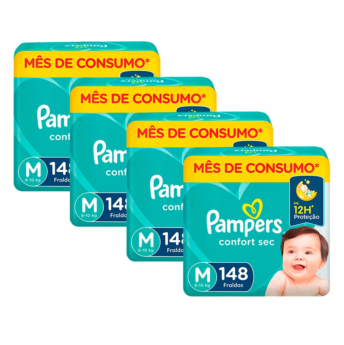 Fralda Descartável Infantil Pampers Confort Sec M 592 Unidades